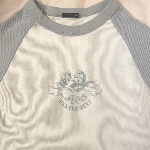 nwot! brandy melville bella heaven sent angels baby tee - Picture 2 of 4